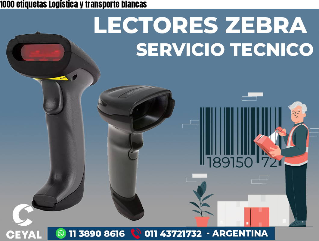 1000 etiquetas Logística y transporte blancas