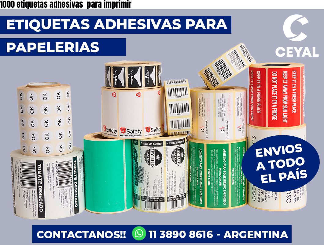 1000 etiquetas adhesivas para imprimir