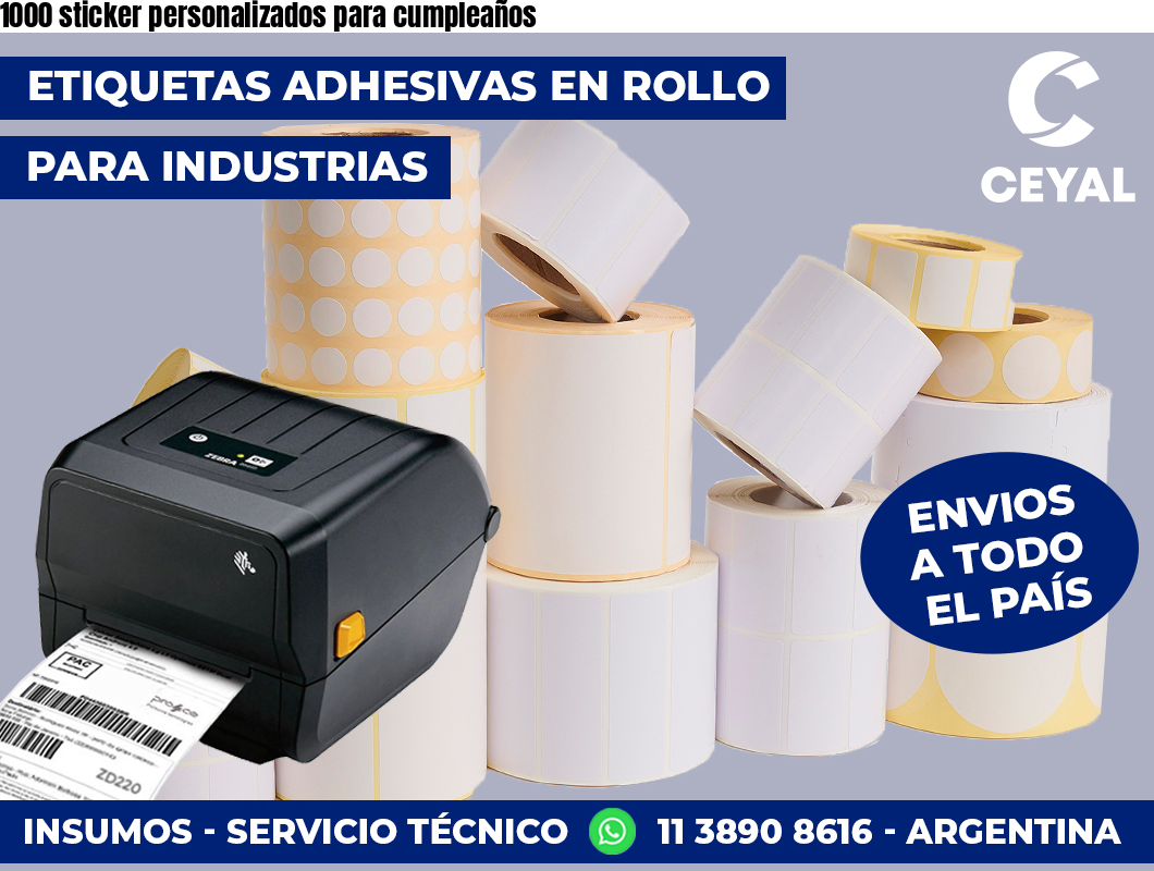 1000 sticker personalizados para cumpleaños