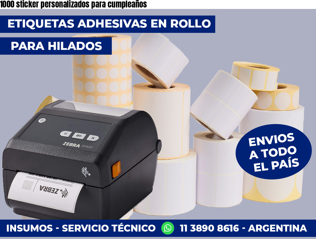 1000 sticker personalizados para cumpleaños