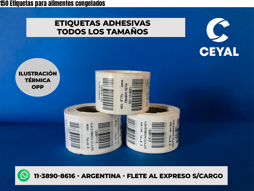 150 Etiquetas para alimentos congelados
