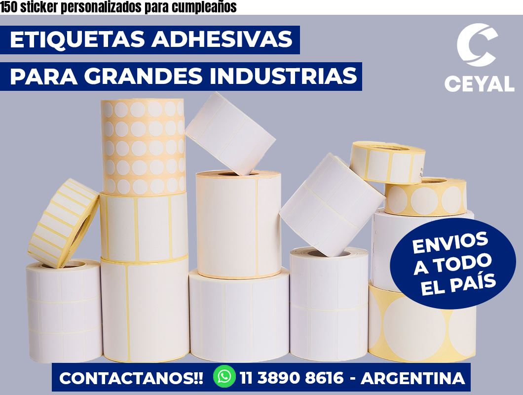 150 sticker personalizados para cumpleaños