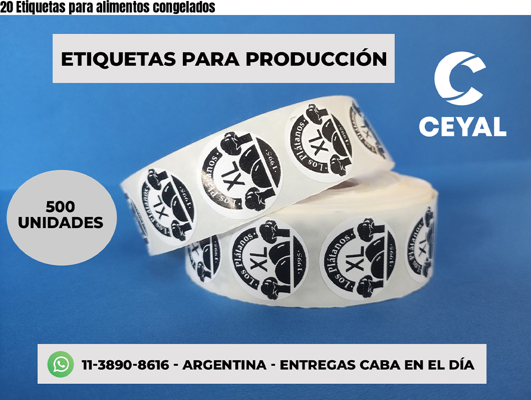 20 Etiquetas para alimentos congelados
