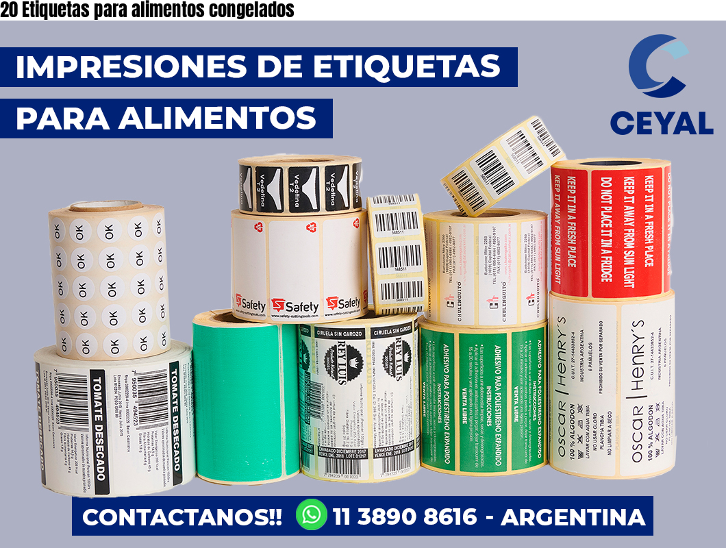 20 Etiquetas para alimentos congelados