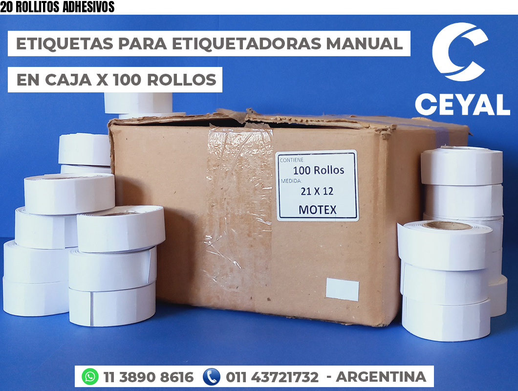 20 ROLLITOS ADHESIVOS