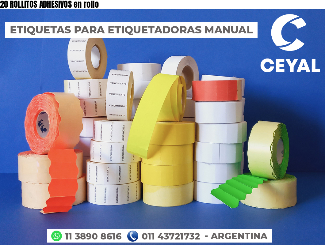 20 ROLLITOS ADHESIVOS en rollo