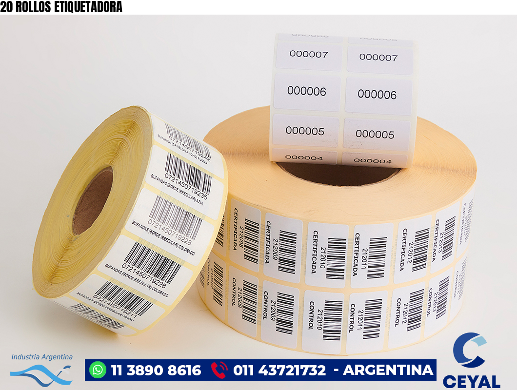 20 ROLLOS ETIQUETADORA
