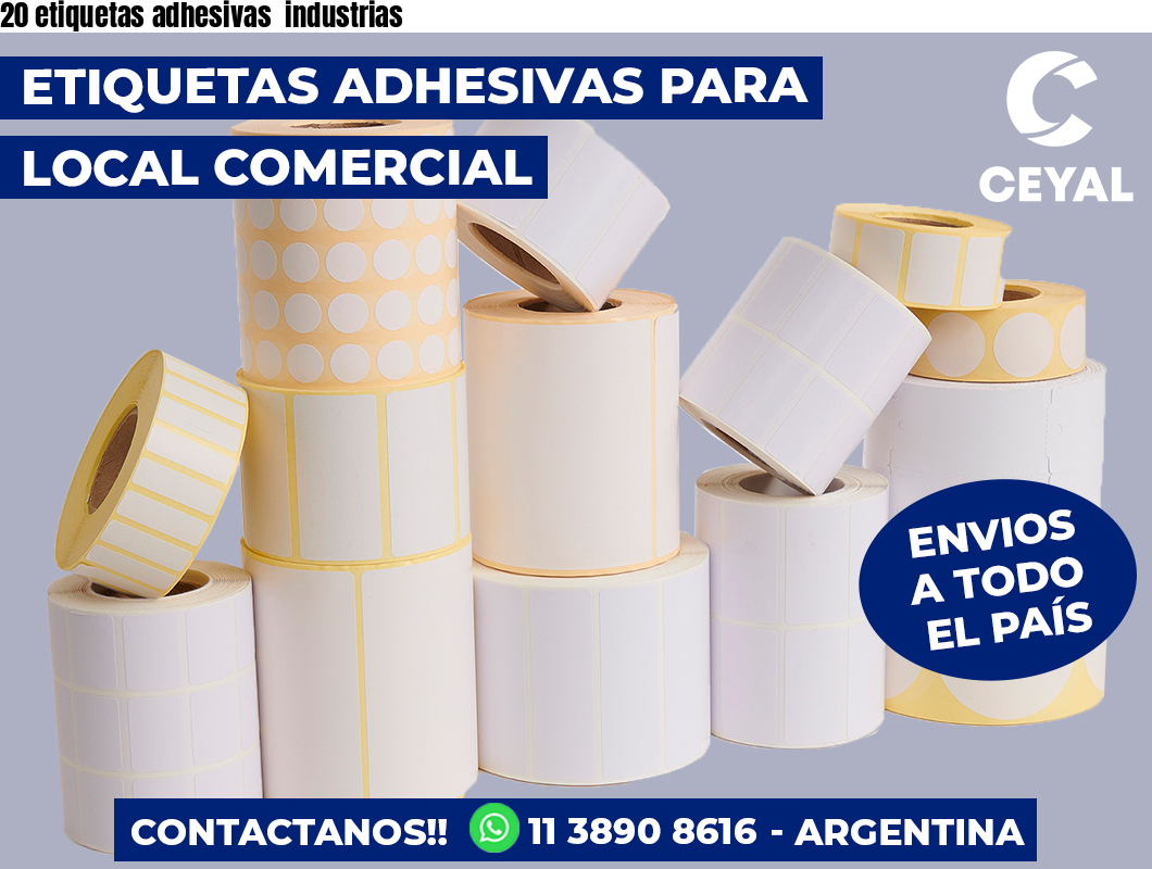 20 etiquetas adhesivas  industrias