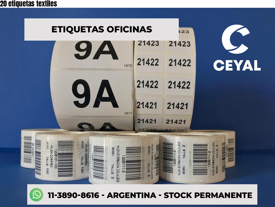 20 etiquetas textiles