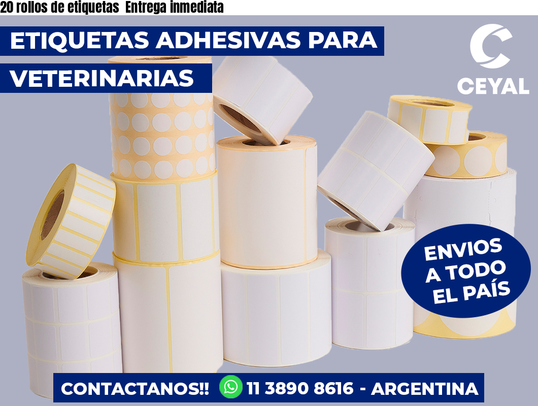 20 rollos de etiquetas Entrega inmediata