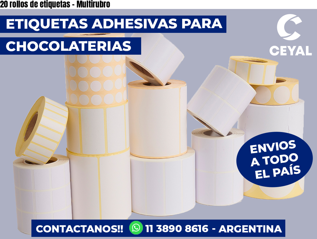 20 rollos de etiquetas – Multirubro