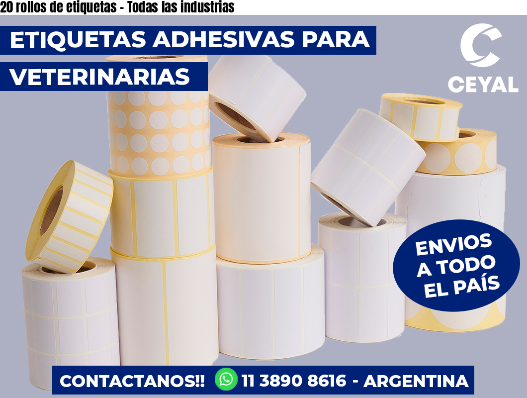 20 rollos de etiquetas - Todas las industrias