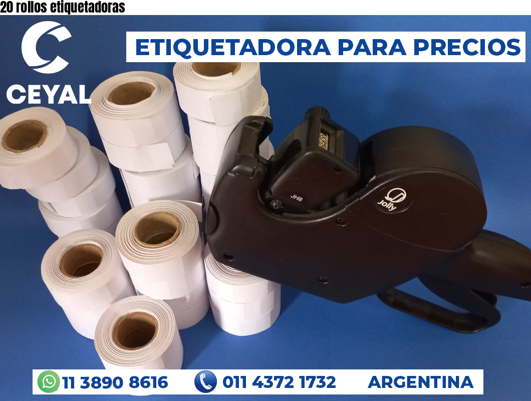20 rollos etiquetadoras