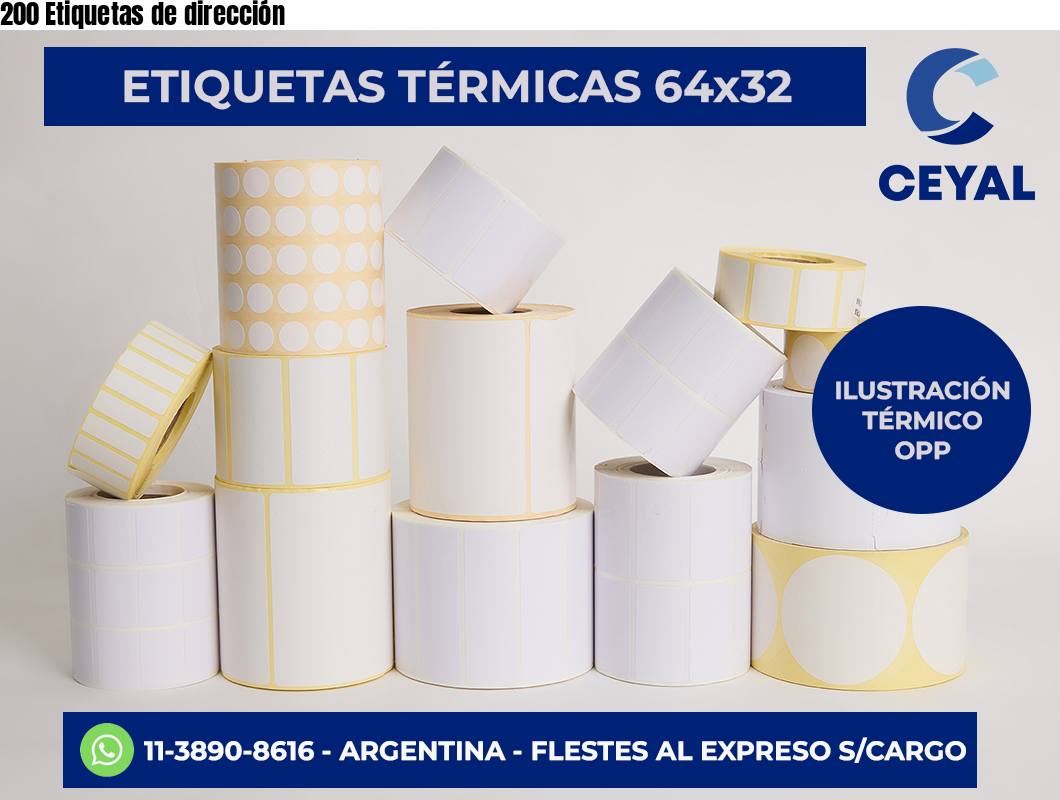 200 Etiquetas de dirección