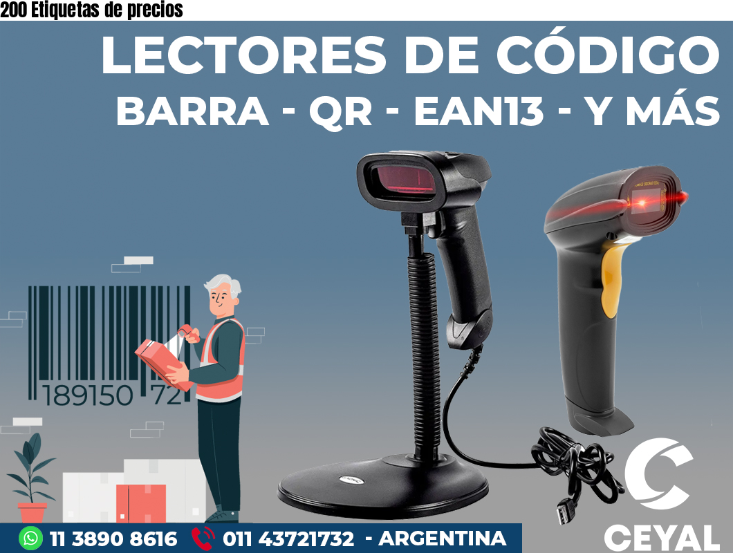 200 Etiquetas de precios
