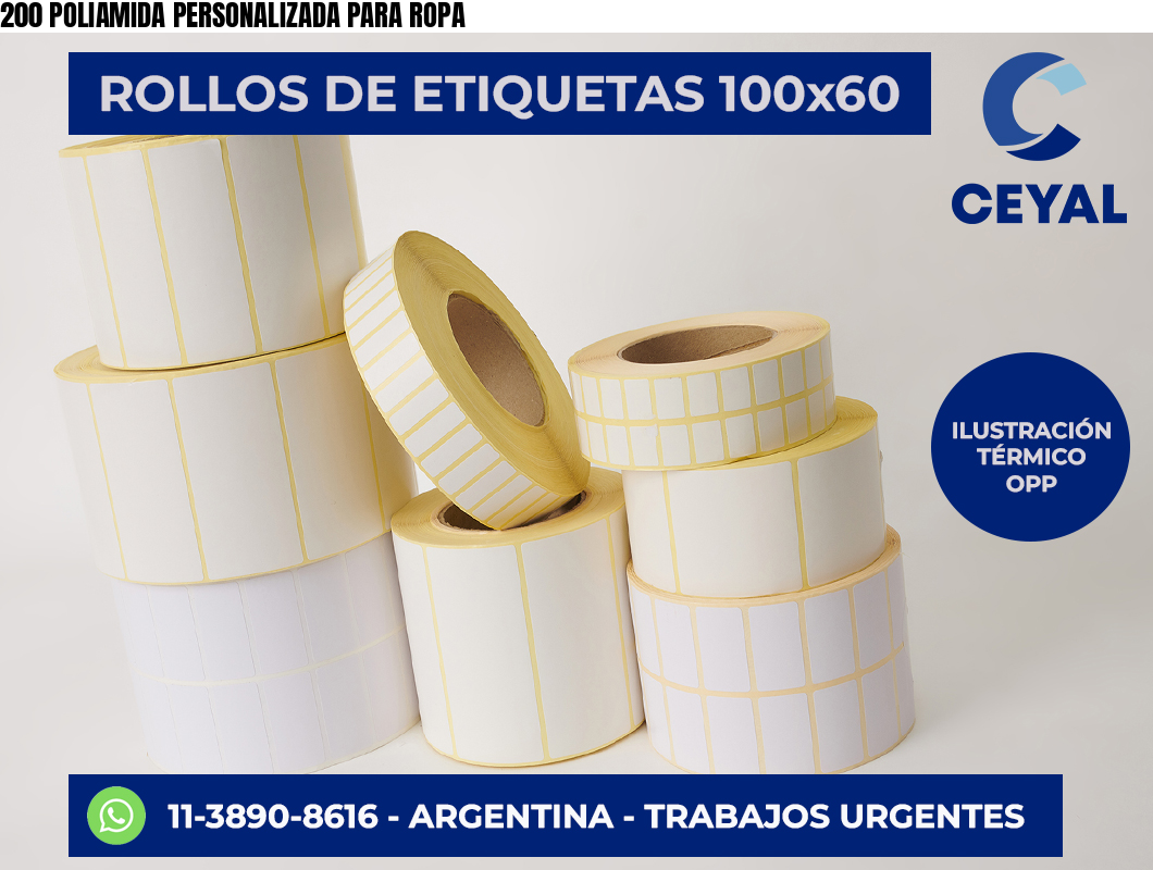 200 POLIAMIDA PERSONALIZADA PARA ROPA