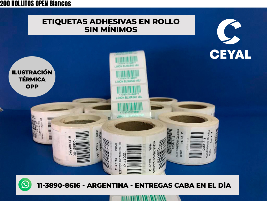 200 ROLLITOS OPEN Blancos