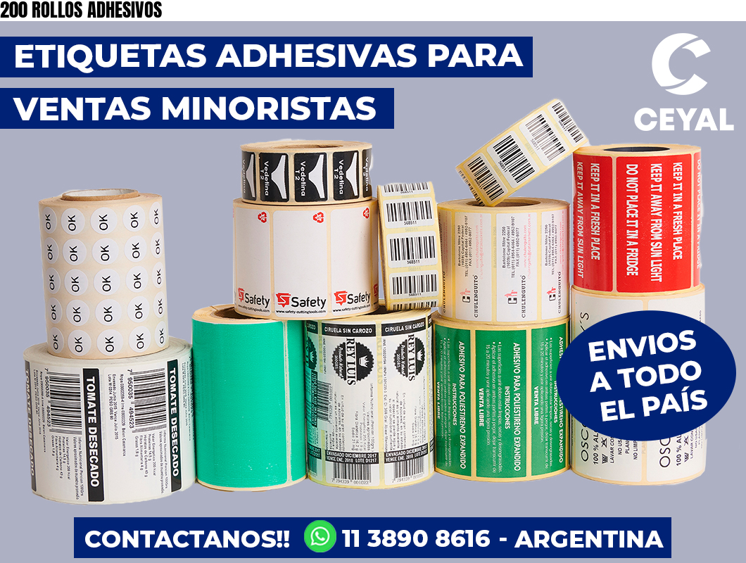 200 ROLLOS ADHESIVOS