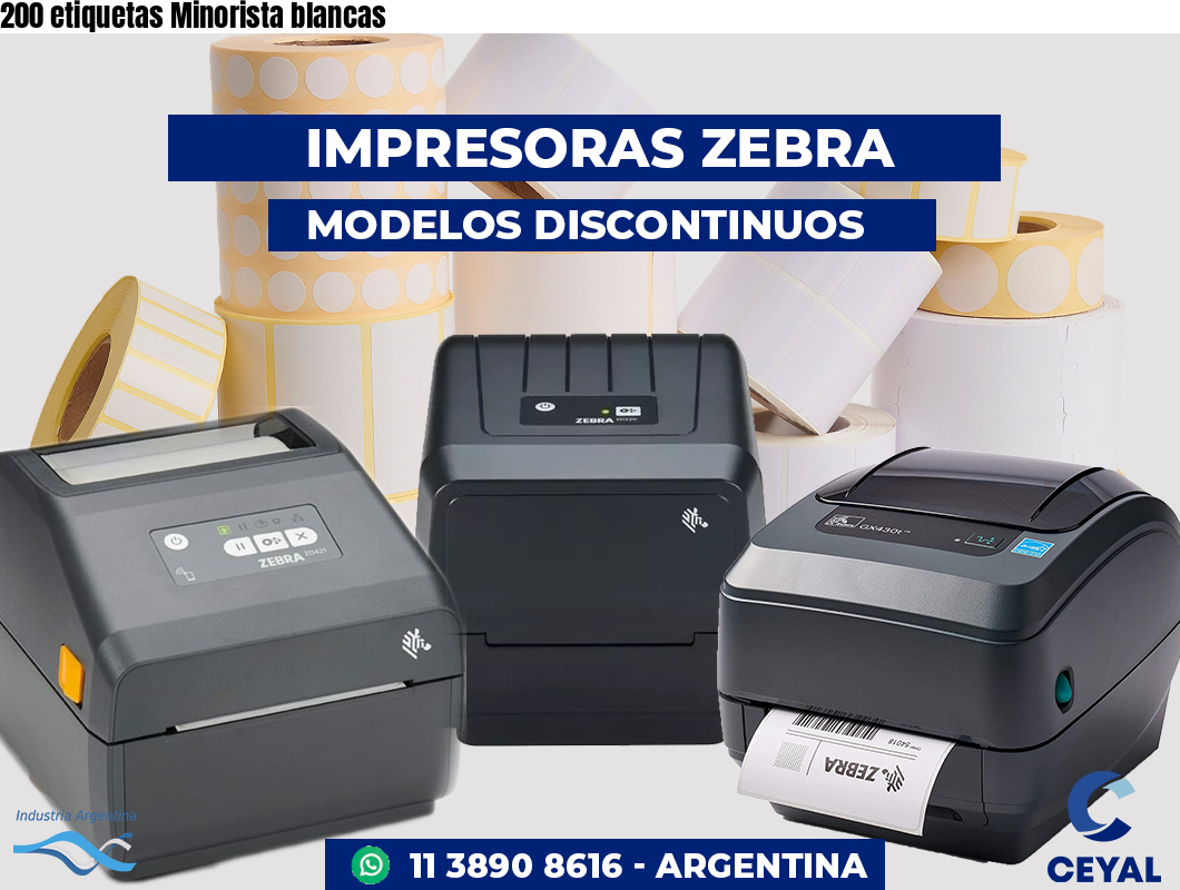 200 etiquetas Minorista blancas