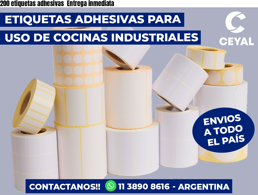 200 etiquetas adhesivas  Entrega inmediata