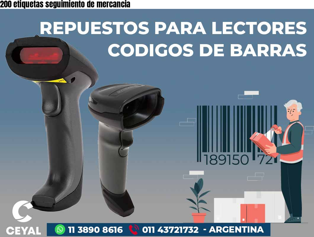 200 etiquetas seguimiento de mercancia