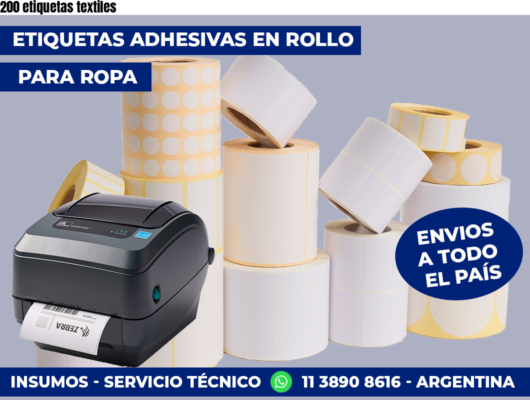 200 etiquetas textiles