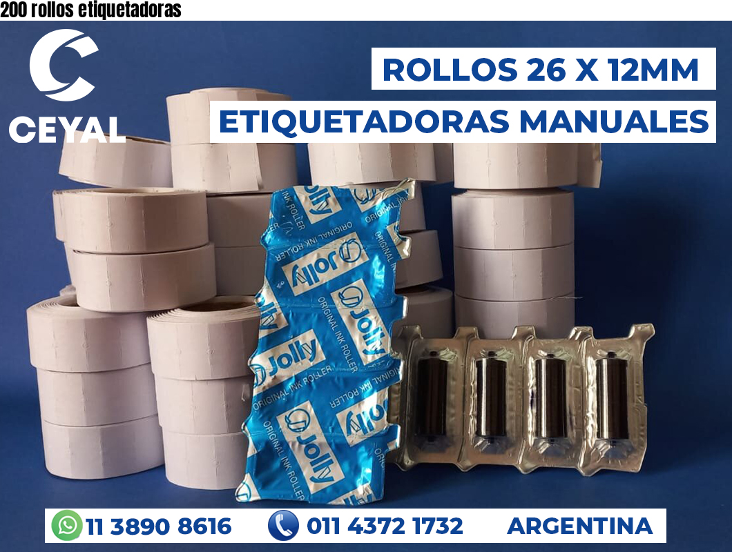 200 rollos etiquetadoras