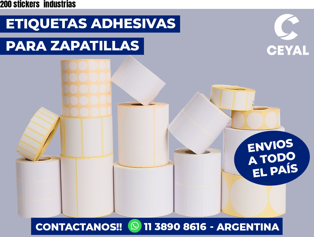 200 stickers  industrias