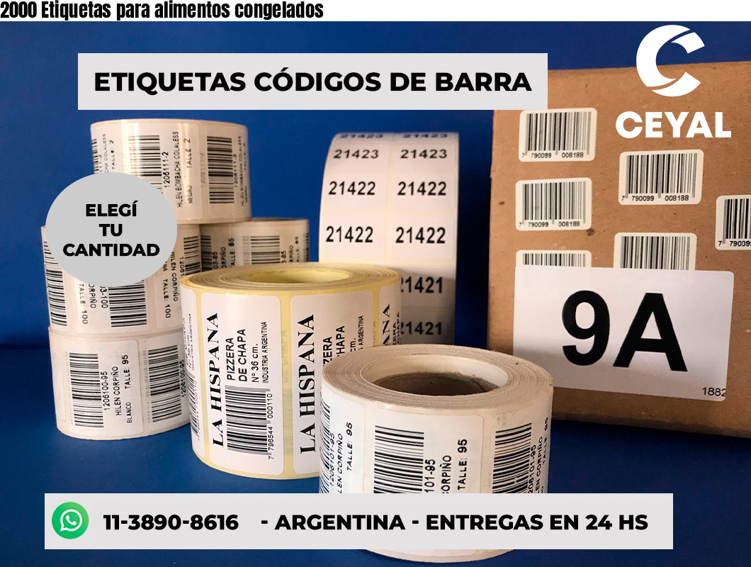 2000 Etiquetas para alimentos congelados