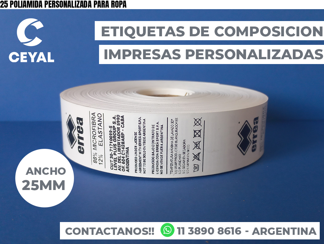 25 POLIAMIDA PERSONALIZADA PARA ROPA