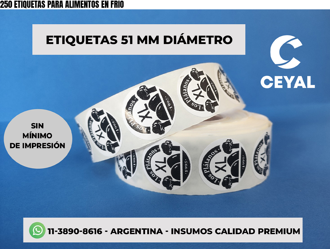 250 ETIQUETAS PARA ALIMENTOS EN FRIO