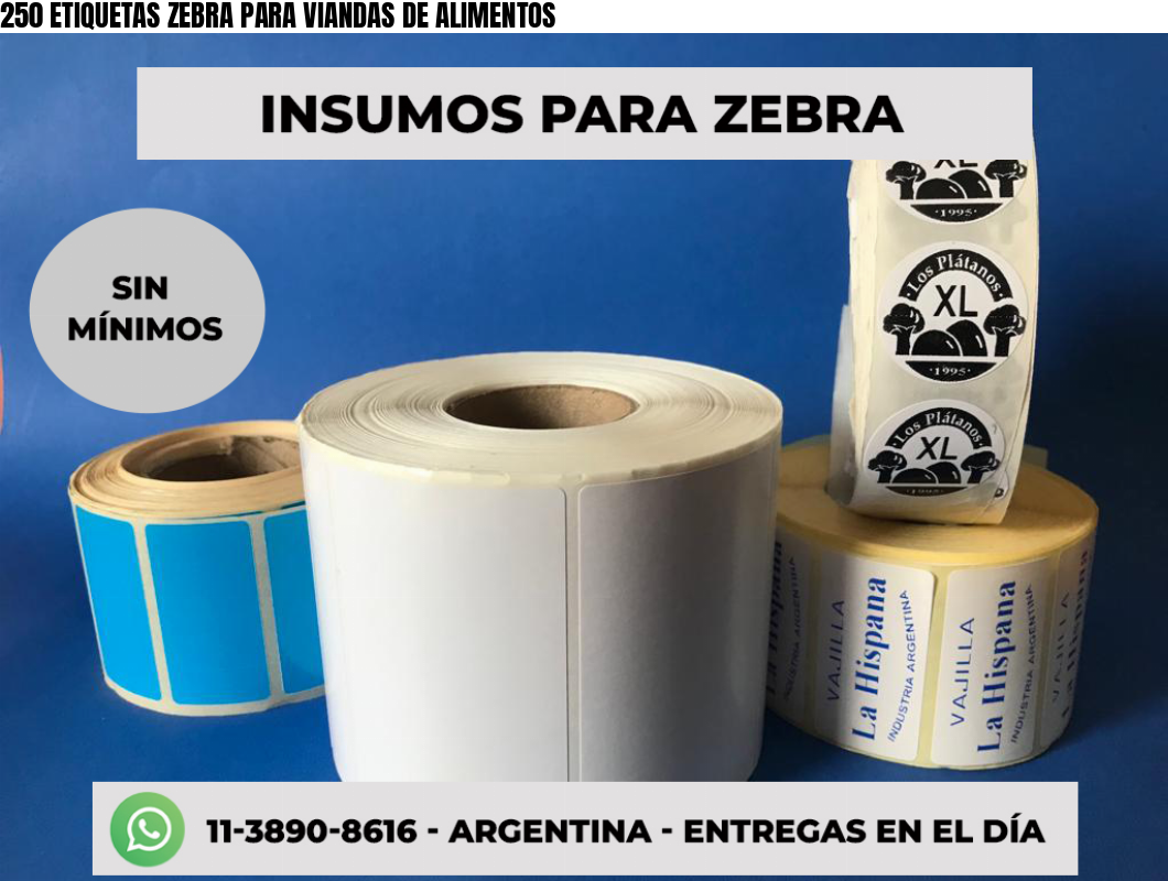 250 ETIQUETAS ZEBRA PARA VIANDAS DE ALIMENTOS