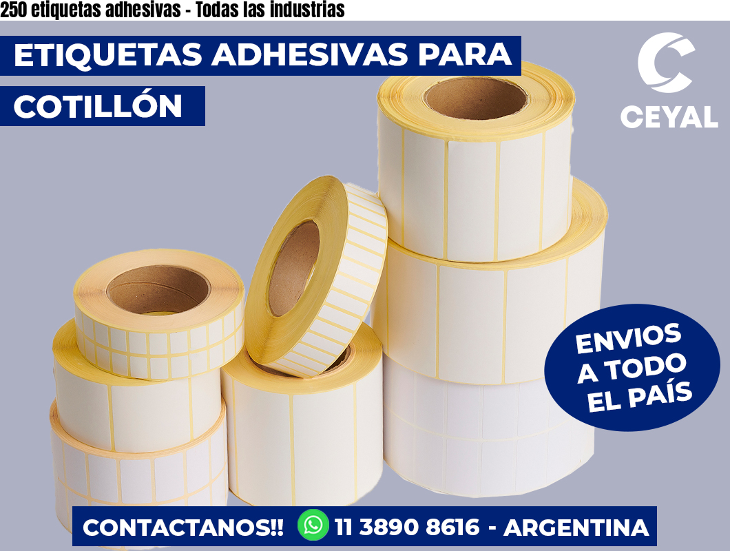 250 etiquetas adhesivas - Todas las industrias