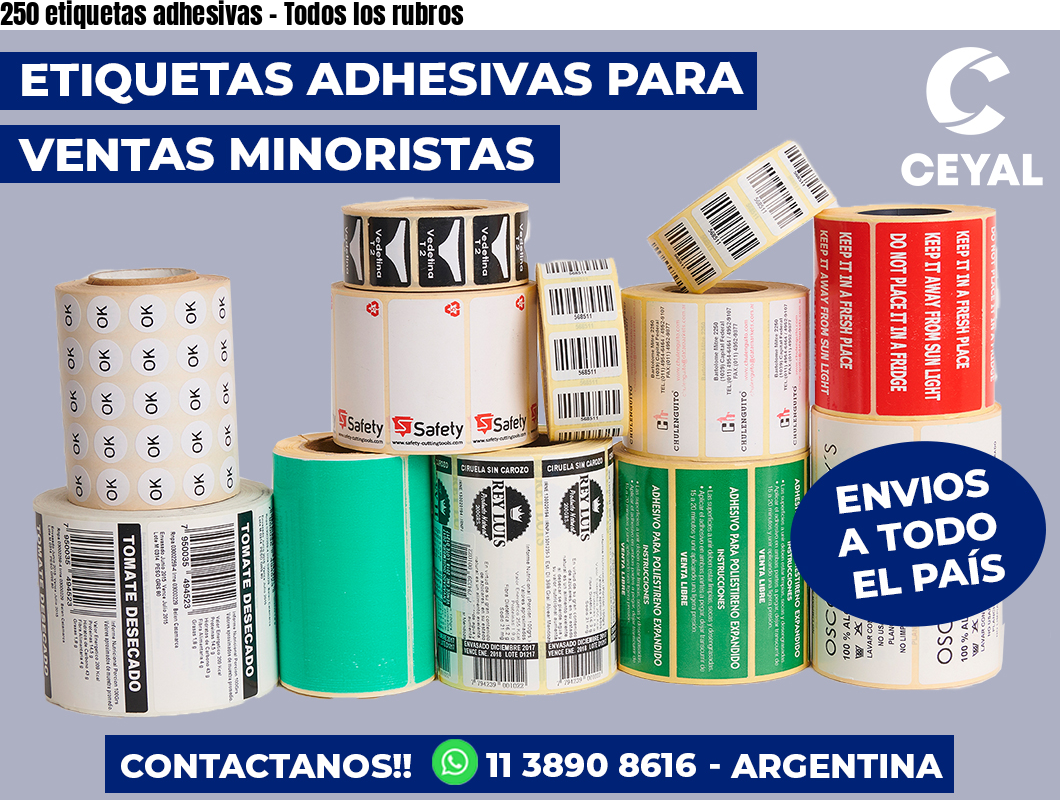 250 etiquetas adhesivas – Todos los rubros