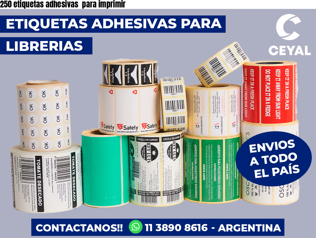 250 etiquetas adhesivas  para imprimir