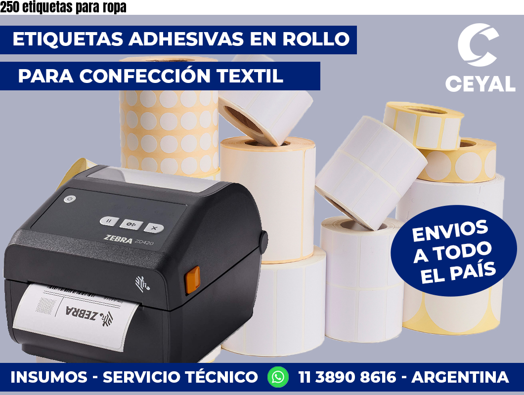 250 etiquetas para ropa