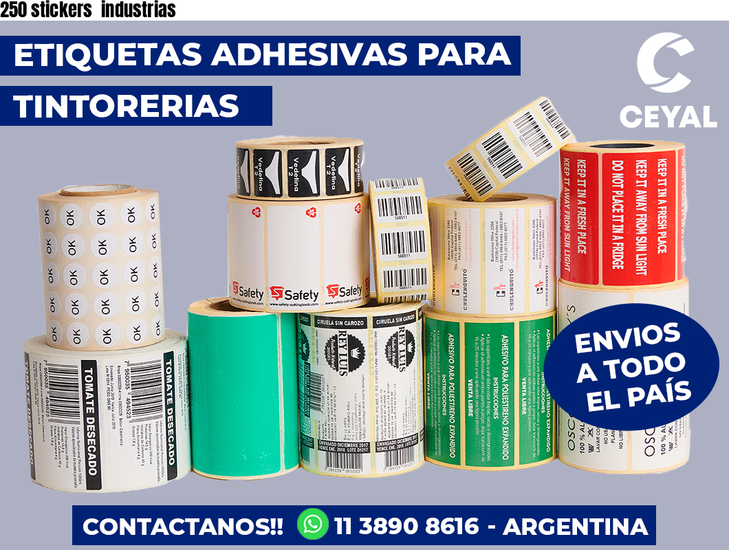 250 stickers  industrias