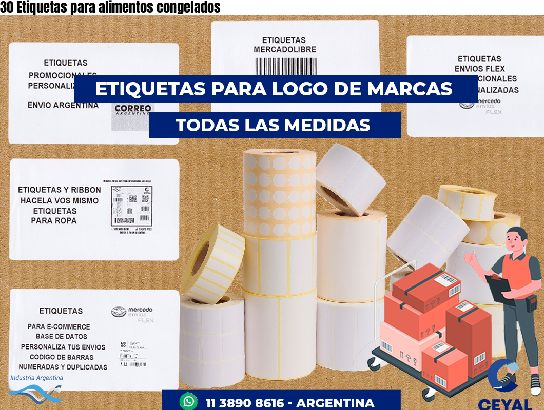 30 Etiquetas para alimentos congelados