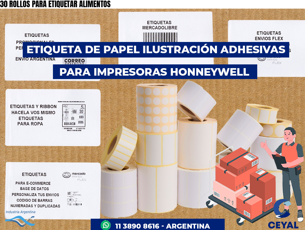 30 ROLLOS PARA ETIQUETAR ALIMENTOS