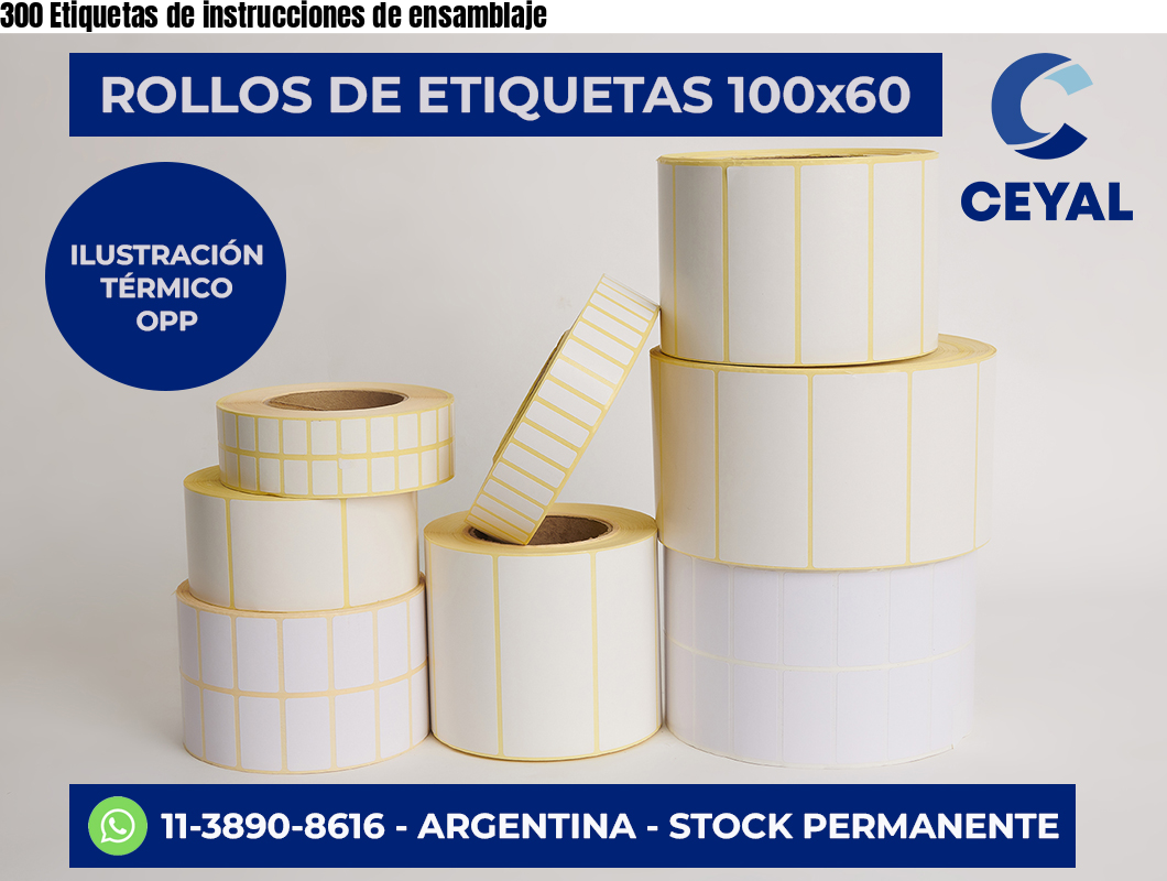 300 Etiquetas de instrucciones de ensamblaje