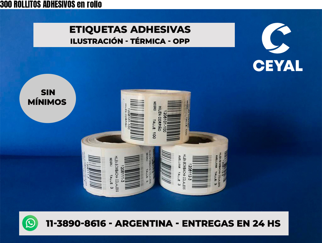300 ROLLITOS ADHESIVOS en rollo