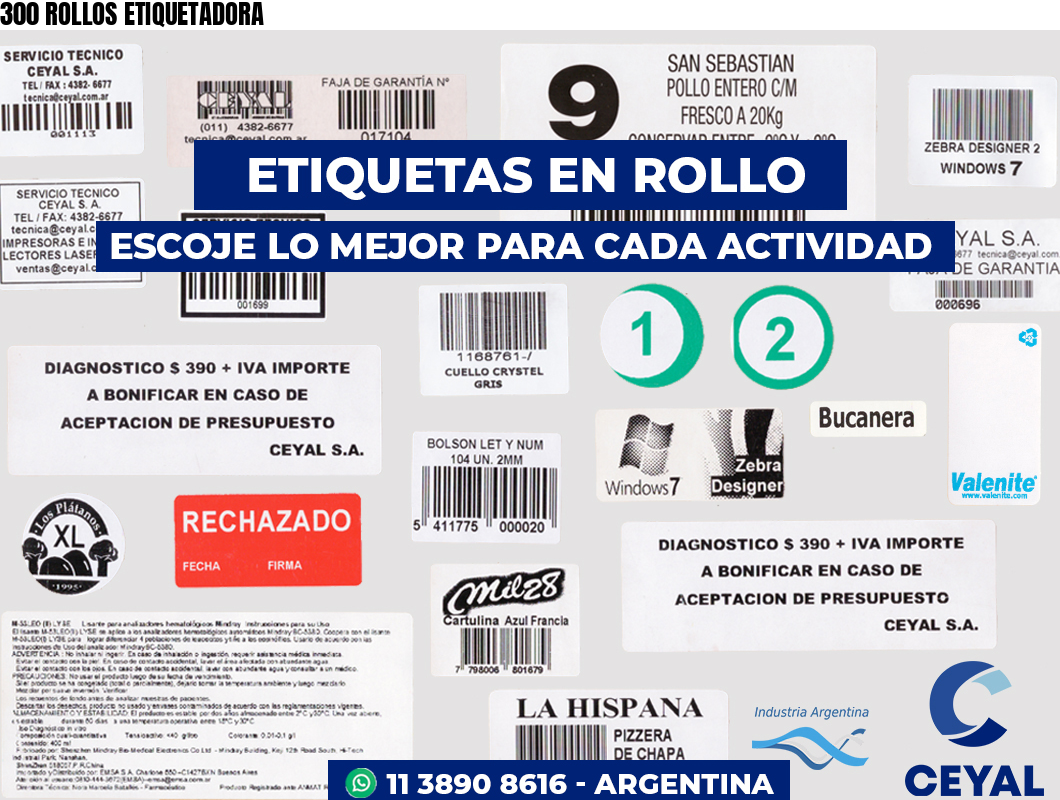 300 ROLLOS ETIQUETADORA