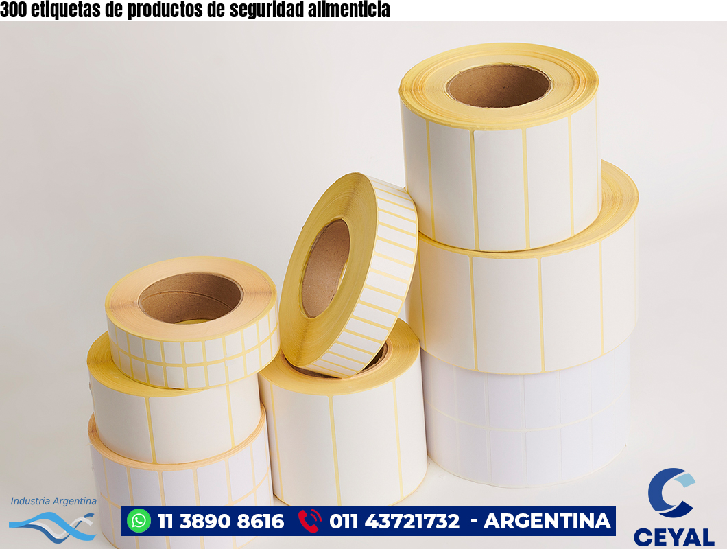300 etiquetas de productos de seguridad alimenticia