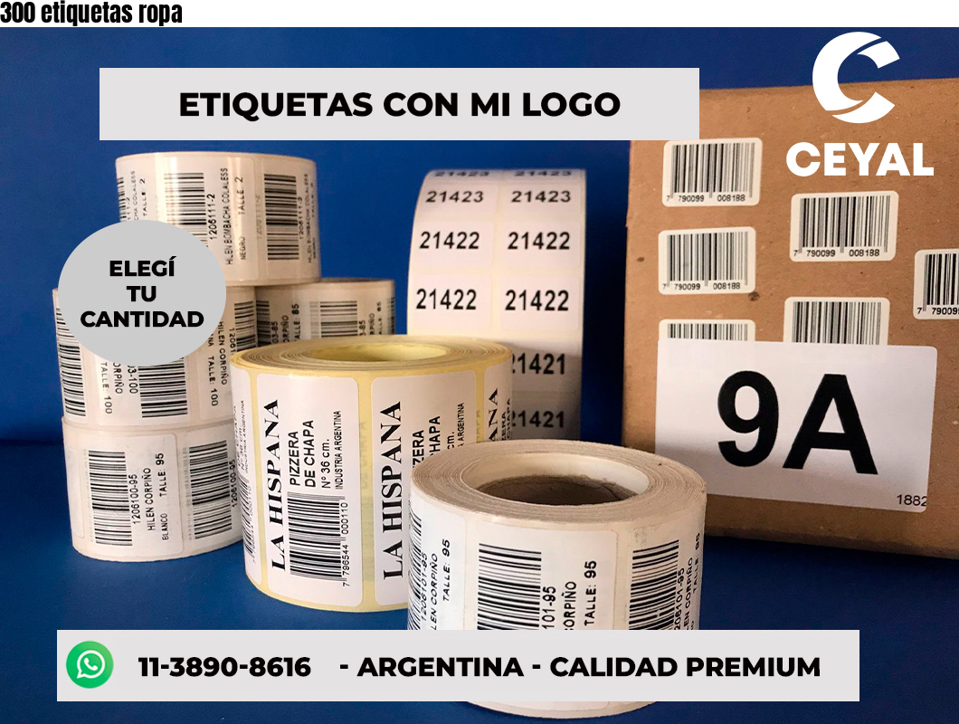300 etiquetas ropa