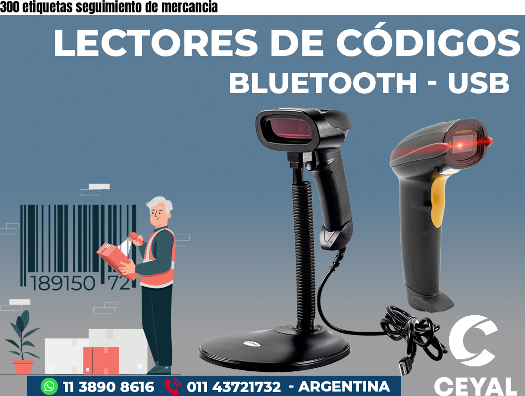 300 etiquetas seguimiento de mercancia