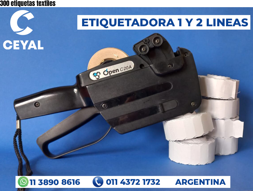 300 etiquetas textiles