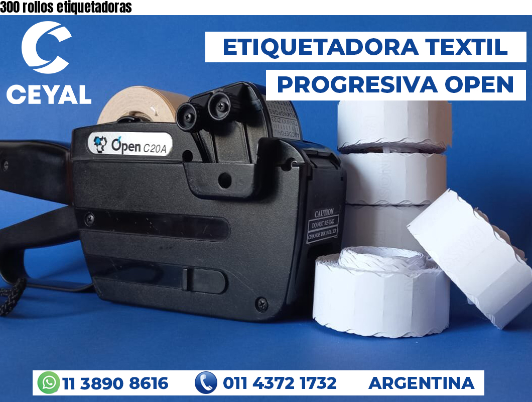 300 rollos etiquetadoras