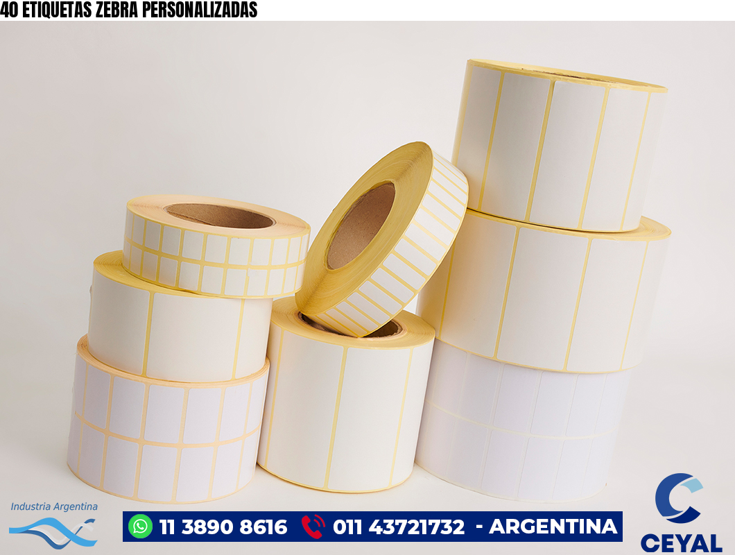 40 ETIQUETAS ZEBRA PERSONALIZADAS
