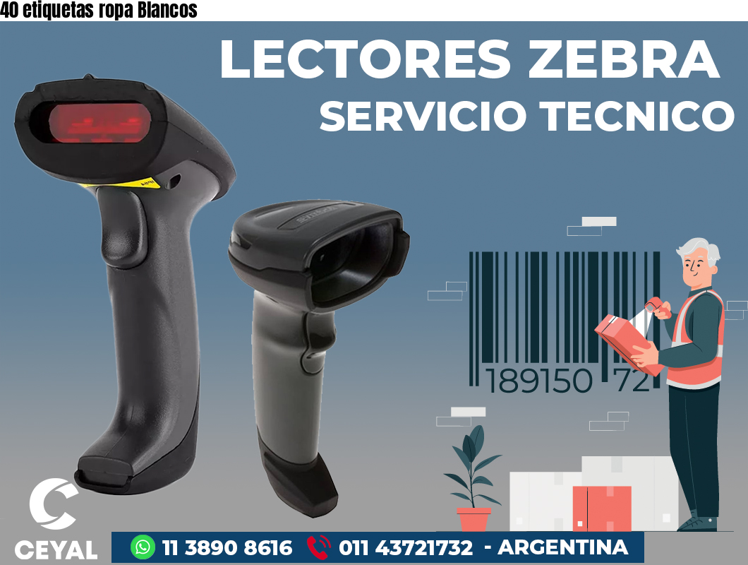 40 etiquetas ropa Blancos