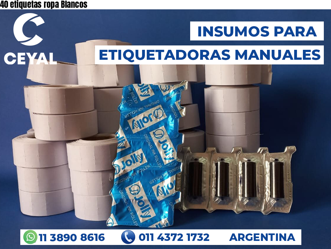 40 etiquetas ropa Blancos